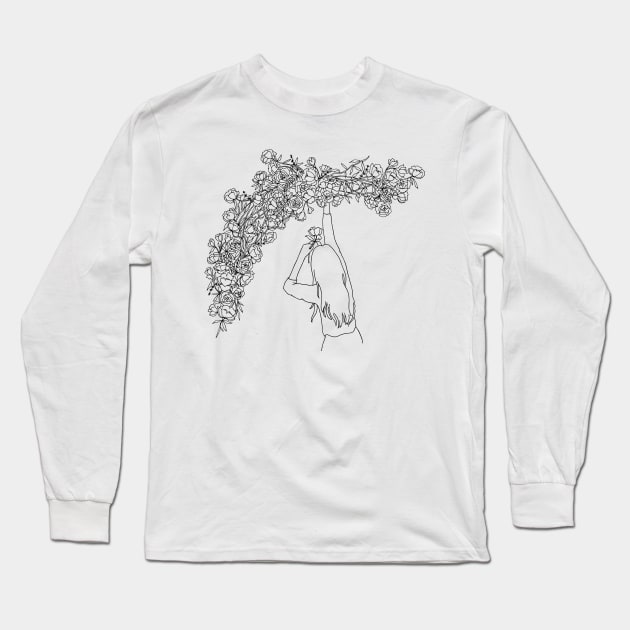 Plant Lady Flower Install Long Sleeve T-Shirt by themintgardener